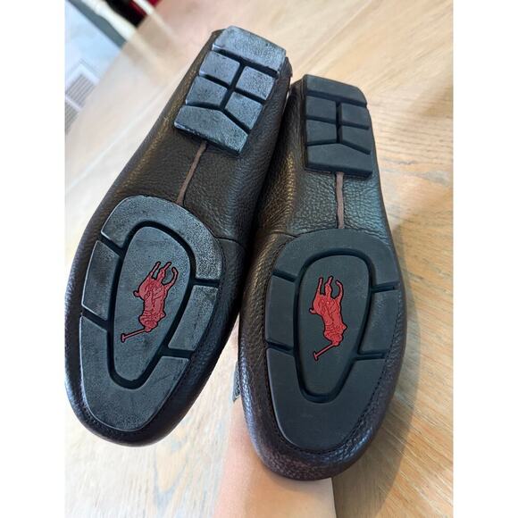 Polo Ralph Lauren Terence Venetian Pebbled Leather Driving Loafer chocolate 10.5 - Picture 4 of 8